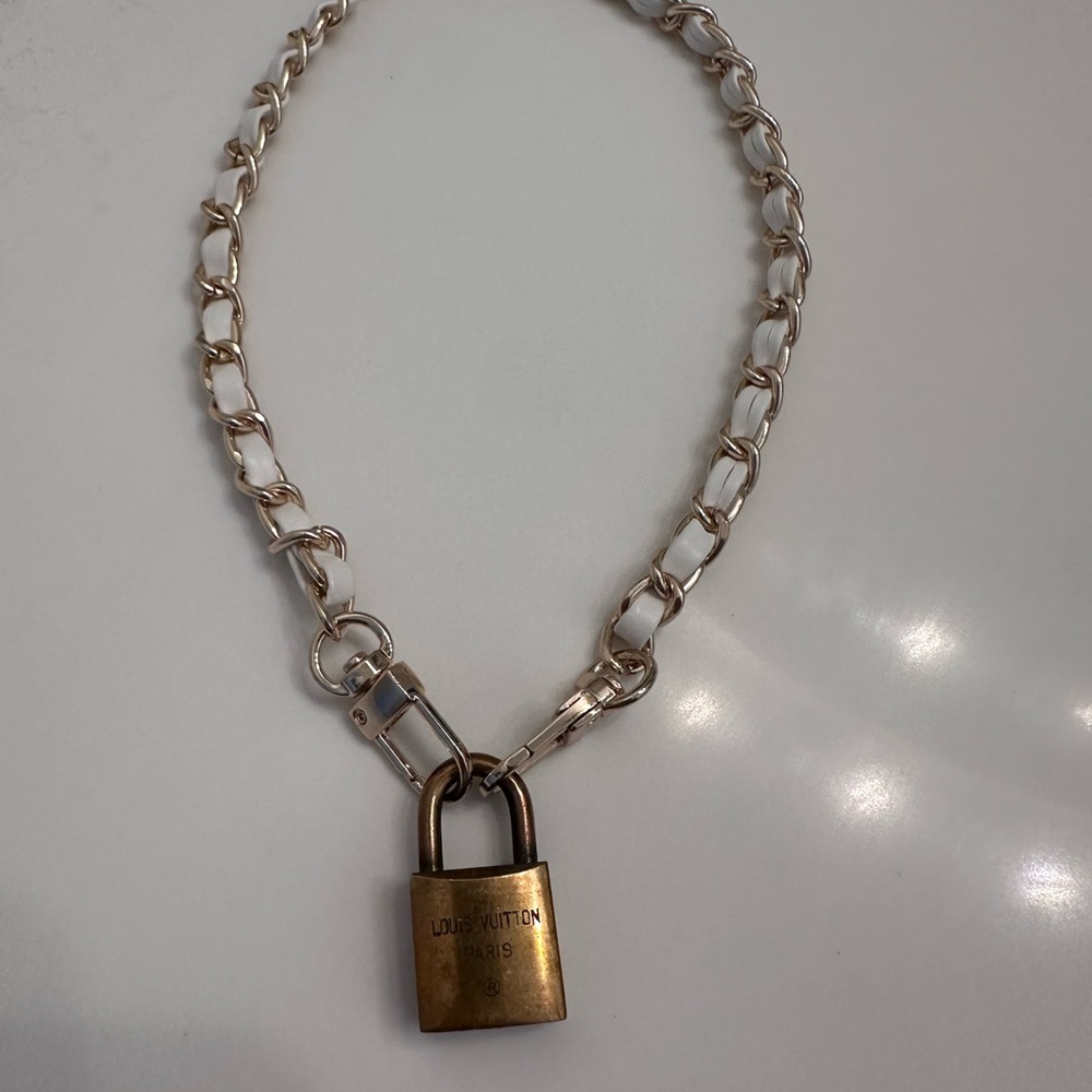 Louis Vuitton Gold Padlock Necklace #113
